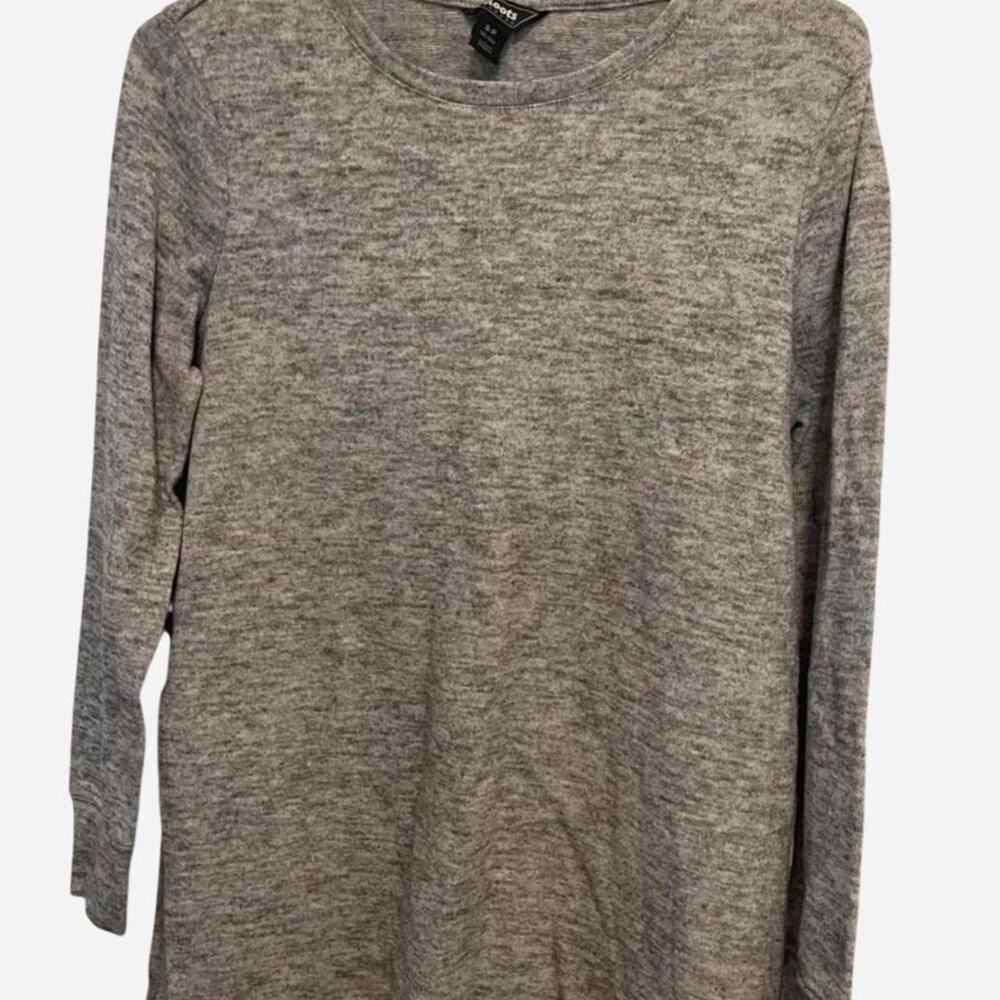 Roots Canada Long Sleeve Grey Scoop Neck Light Weight Sweater Womens Size Small